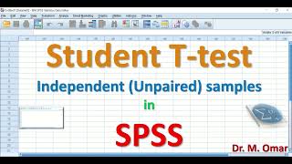 Student T Test independent unpaired unrelated samples in SPSS [upl. by Mallissa]