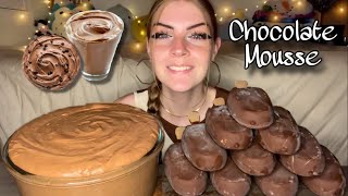 CHOCOLATE BROWNIE MOUSSE AND ICE CREAM MUKBANG Vegan No Talking [upl. by Nedia]