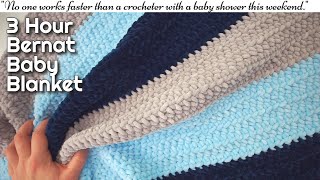 Bernat blanket yarn crochet patterns 3 Baby blanket tutorial [upl. by Adolf]