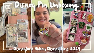 Disney Pin Unboxing  Disneyland Hidden Mickey Mystery Pins 2024 [upl. by Celina153]