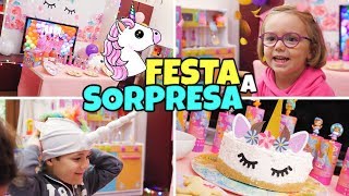 FESTA UNICORNO 🦄 A SORPRESA con le Party PopTeenies [upl. by Erastatus]