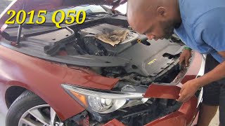 Diy headlight replacement 2015 infinity Q50 [upl. by Marvel609]