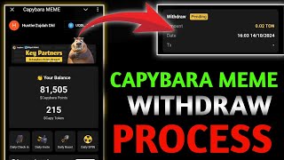 Capybara withdraw  how to withdraw capybara meme bot  capybara bot withdraw system  CapybaraMeme [upl. by Wilfrid]