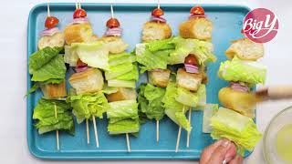 Grilled Caesar Salad Skewers Recipe [upl. by Tiossem229]