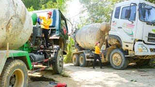 Repair Radiator Change Oil For Two Concrete Tank Trucks  Duyên  Mechanical Girl [upl. by Naimed]