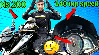 Ns 200 top speed tested 😲140 top speed amazing ride [upl. by Beaston969]