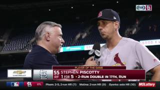 Piscotty gives credit to Cardinals bullpen after extrainnings win [upl. by Asina]