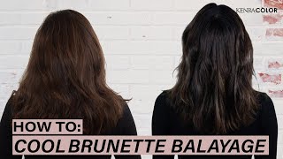 HOW TO Cool Brunette Balayage  Kenra Color [upl. by Kerekes]