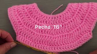 Como tejer un canesú redondo fácil canesú a crochet 4 tallas [upl. by Dalury722]