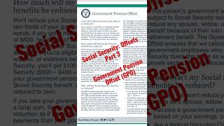 PART 35 Government Pension Offset GPO  Social Security Offsets [upl. by Hephzipah]