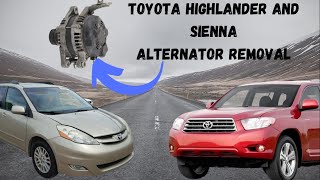 2008 toyota highlanderand sienna alternator removal [upl. by Darleen]