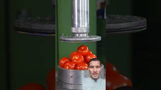 Tomato 🍅 Crushing By Hydrolic Pressure Machine asmrvideo asmrsounds crushing lolipop tomato [upl. by Ambrosane463]