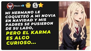 Mi hermano le coqueteó a mi novia en navidad y mis padres se pusieron de su lado pero el karma [upl. by Yrem]