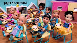 Back to school 2024  Elsa amp Anna toddlers  first day  Barbie dolls  singing  fun [upl. by Aicilihp]