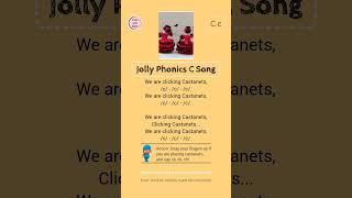 Jolly Phonics C Song Lyrics  Fun Phonics C K Sound Rhyme jollyphonics english trending shorts [upl. by Aissac]