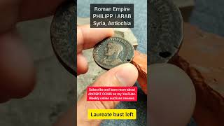 Ancient Coin Roman Empire PHILLIP I ARAB Tyche leaping ram coin numismatics coincollecting [upl. by Prouty481]