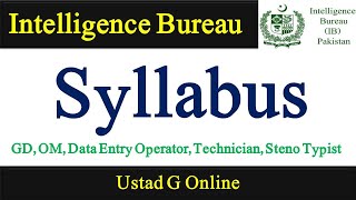 IB Syllabus 2024  Intelligence Bureau Syllabus  GD OM Data Entry Operator Steno Typist Technician [upl. by Nylanaj]