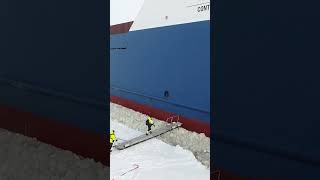 Pilot boarding a massive ice breaker ship [upl. by Aikrehs]