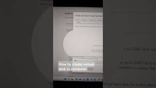 Create Virtual hard disk on computer  windows viralshorts vhd [upl. by Nosbig544]