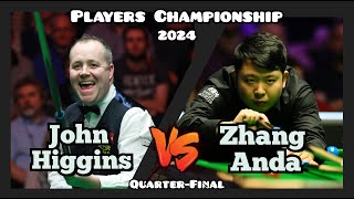 John Higgins vs Zhang Anda  Players Championship Snooker 2024  QuarterFinal Live Full Match [upl. by Montagu]