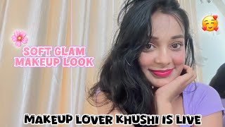 SOFT GLAM MAKEUP LOOK 🌸  Day4  Makeup LoverKhushi is live 💗 [upl. by Znieh]