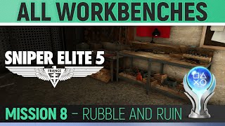 Sniper Elite 5  Mission 8  All Workbench Locations 🏆 Rubble and Ruin [upl. by Meagan]