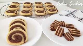 How To Make Icebox Cookies Recipe  Vanilla Chocolate Icebox Cookies  Swirl Cookies [upl. by Kayla347]