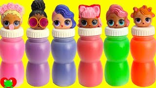 Genie Teaches Colors With LOL Surprise Dolls Slime Bottle Surprises [upl. by Rochelle781]