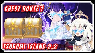 ALL CHEST TSURUMI ISLAND  ROUTE 1 Location  GENSHIN IMPACT  INAZUMA 22 [upl. by Geoffry]