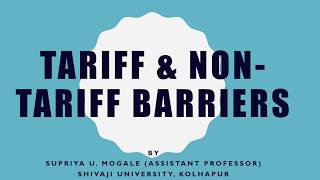 Tariff And Non Tariff Barriers [upl. by Ima]