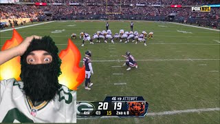 CRAZY GAME Green Bay Packers Vs Chicago Bears REACTION [upl. by Aicatsal]