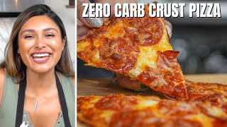 ZERO CARB CRUST PIZZA WITH ONLY 3 INGREDIENTS  Easy Chicken Crust Recipe in 10 Minutes [upl. by Ymmit]