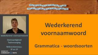 Wederkerend voornaamwoord Grammatica woordsoorten [upl. by Ludeman]