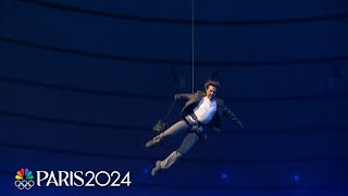 Tom Cruise performs legendary stunt during Paris Olympics Closing Ceremony  Paris Olympics [upl. by Fasano]