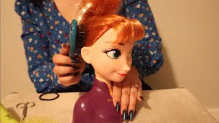 ASMR Styling Annas Hair  Relaxing Hair Brushing Nails Scratching Soft Spoken and Hair Play [upl. by Sille]