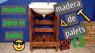 mueble para baño FACIL con palets y GRATIS 👈😎 [upl. by Christiane]