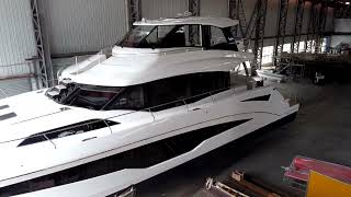 How to Launch 70 feet luxury catamaran  Aquila A70 Luxury hull no 1 launch [upl. by Salkcin]