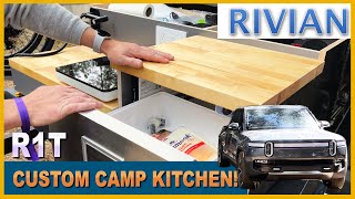 Rivian R1T Custom Kitchen  Overland Expo West 2022  Rivian Dad [upl. by Karsten]