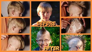 A Boy Gets His Summer Smooth Razor Shave Mohawk Haircut At Home [upl. by Bonneau]