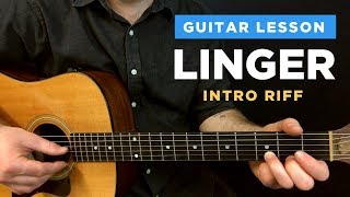 🎸 LINGER intro riff w tab Cranberries • Easy fingerstyle guitar lesson [upl. by Farrah]