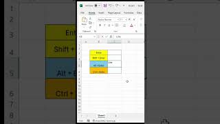 Excel ENTER Key excelenter exceltips excelformula exceltutorial letsdatify excelshorts [upl. by Zinck]