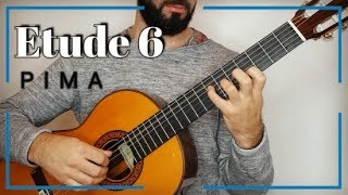 Leo Brouwer Etude No 6  p i m a reversed exercise [upl. by Esir]