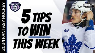 5 Tips To WIN This Week  2024 Fantasy Hockey Playoffs  Week 26 [upl. by Hazelton568]