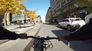 Coasting down Maisonneuve and St Catherine Street on the freewheel Single Speed [upl. by Felicio]