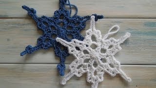 How To Crochet a Snowflake  Version 1 [upl. by Jude459]