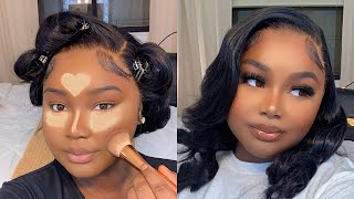 GRWM CLASSY amp GORGEOUS CURLS BODY WAVE WIG INSTALL SOFT GLAM MAKEUP  ALIPEARL HAIR  Kathy Odisse [upl. by Lala65]