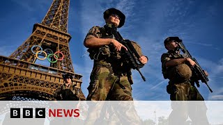 Paris Olympics 75000 troops on the streets as Games near  BBC News [upl. by Bamby]