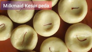 milkmaid recipesमिल्कमेड से पेड़े कैसे बनाएंhow to make sweets using condensed milk milkmaid peda [upl. by Avin]