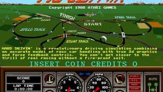 Hard Drivin Atari 1988 Attract Mode 60fps [upl. by Dnalkrik]