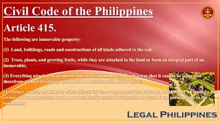 10 Types Of Immovable Property  Immovable Property Definition  Civil Code Article 415 [upl. by Adihaj]